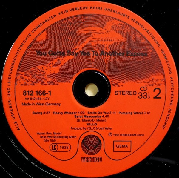 Yello - You Gotta Say Yes To Another Excess (LP)