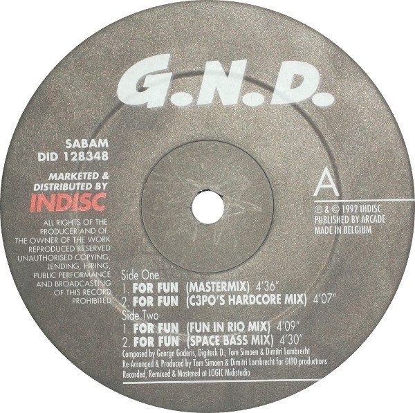 G.N.D. - For Fun (Remixes) (12'')