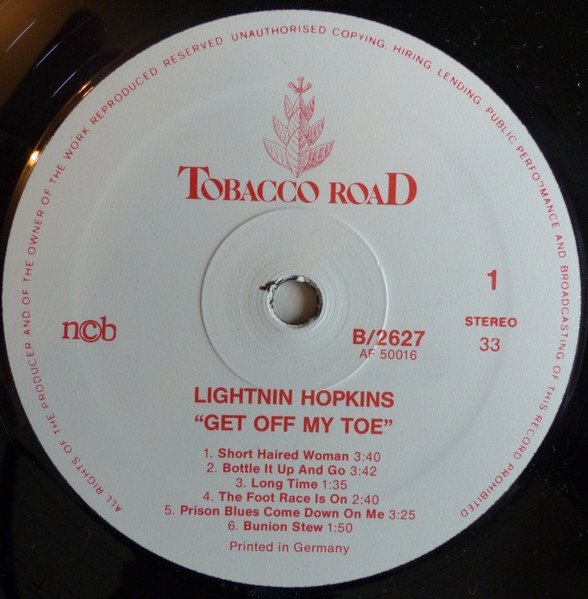 Lightnin' Hopkins - Get Off My Toe (LP)