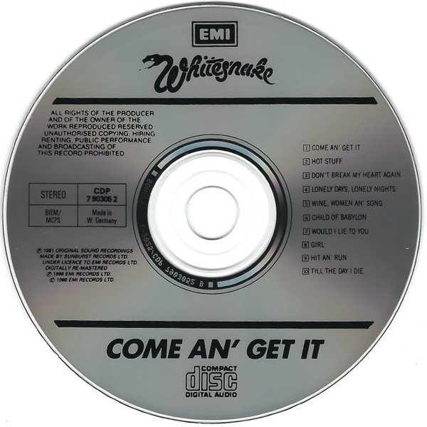 Whitesnake - Come An' Get It (CD)