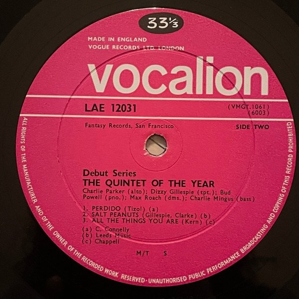 The Quintet Of The Year - Jazz At Massey Hall (LP)