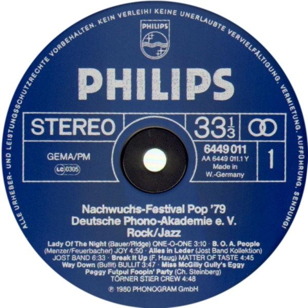Nachwuchswettbewerb Pop '79 - Rock / Jazz (LP)