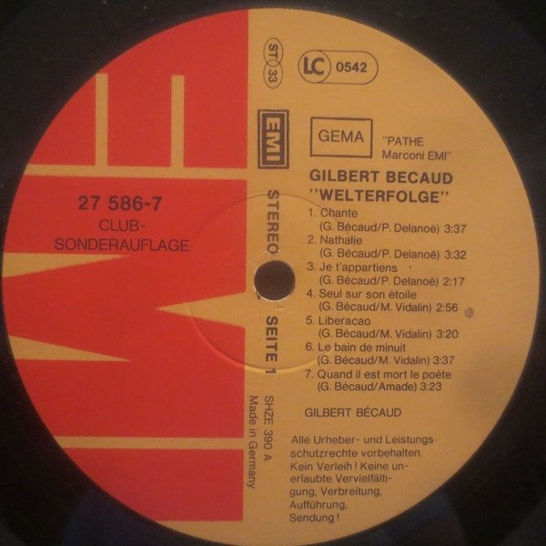 Gilbert Bécaud - Welterfolge (LP)