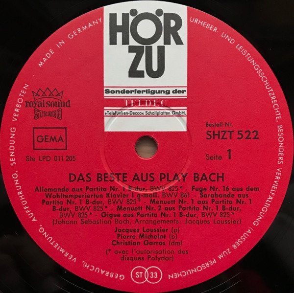 Jacques Loussier - Das Beste Aus Play Bach (LP)
