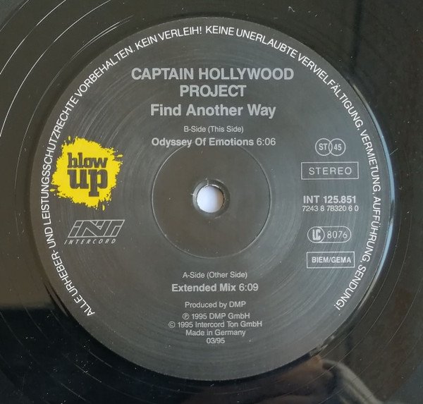 Captain Hollywood Project - Find Another Way (12'')
