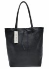 Vera Pelle torebka shopper skóra naturalna czarna Laura Biaggi