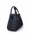 Mały kuferek crossbody torebka skóra zamsz czarna Laura Biaggi
