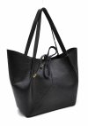 Shopper torebka skóra naturalna czarna Laura Biaggi