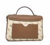 Torebka kuferek listonoszka  crossbody GUANCHI beżowa brązowa z klapą