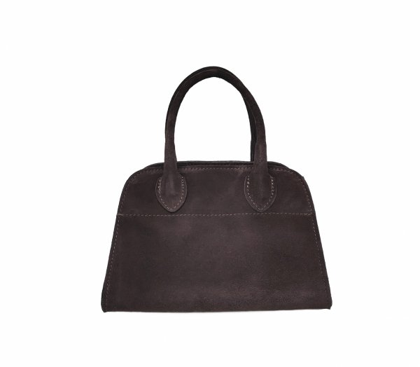 Mini zamszowy czekoladowy kuferek Vera Pelle