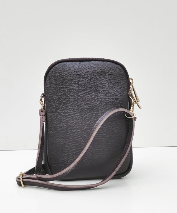 Listonoszka skóra naturalna rowerówka brązowa czekoladowa