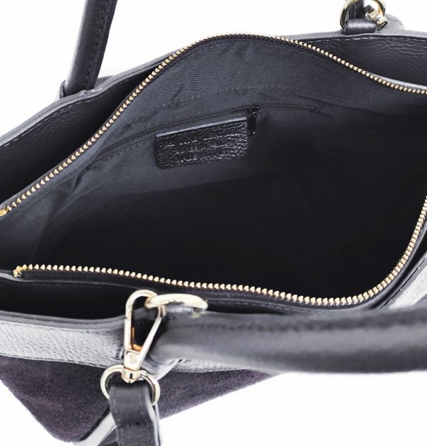 Klasyczna zamszowa torebka kuferek brązowa czekoladowa