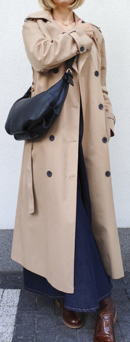 Czarny worek skóra naturalna Laura Biaggi