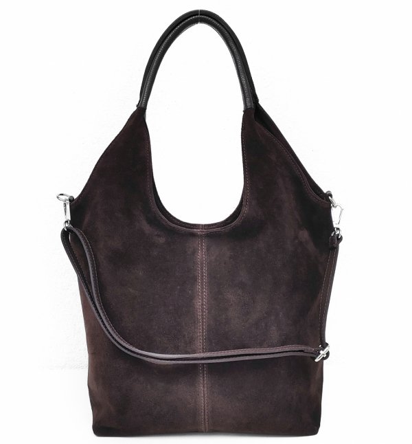 Zamszowy worek brązowy czekoladowy skóra naturalna