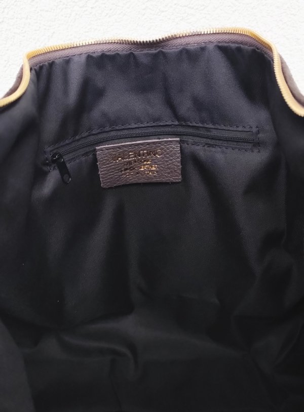 Zamszowy czekoladowy worek torebka Valentino