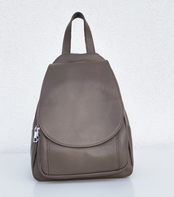 Beżowy Fango Plecak skóra naturalna zamsz Vera Pelle