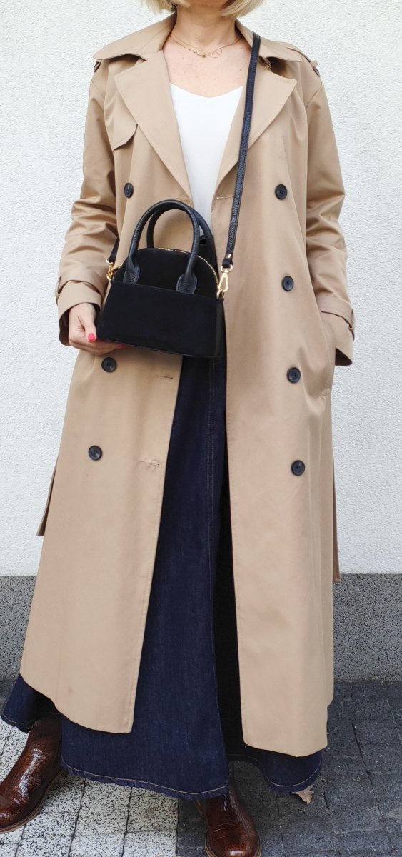 MINI Zamszowy czarny kuferek Laura Biaggi