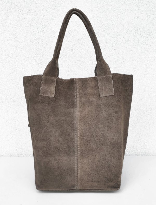 Beżowa taupe zamszowa torebka