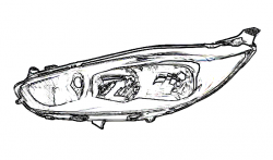 Reflektor lewy Ford Fiesta MK7 2013-2017 