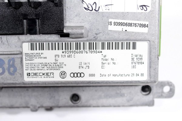 Wyświetlacz monitor nawigacji MMI Audi A4 B8 2008
