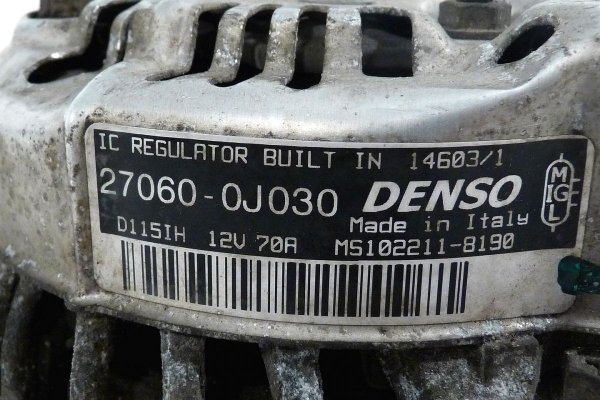 Alternator Toyota Yaris XP10 1998-2005 1.0VVTI (70A)