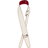 Fender John 5 Leather Strap, White and Red