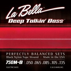 La Bella 750N-B struny basowe 50-135 black nylon
