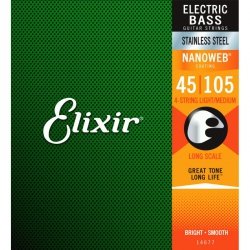 Elixir NanoWeb Steel 45-105 struny do gitary basowej