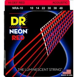 Dr Strings NRA-10 10-48 neon red struny do gitary akustycznej