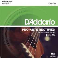 D'Addario EJ53S struny do ukulele sopranowego czarne