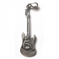 Zebra Gitara elektryczna wisiorek na łańcuszek srebro