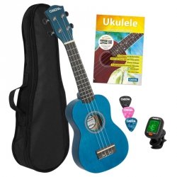 Cascha 3971 EN ukulele sopran niebieskie komplet