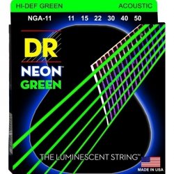 Dr Strings NGA-11 11-50 neon green struny do gitary akustycznej