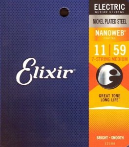 Elixir Nanoweb 11-59 Struny gitary elektrycznej 7-strunowej siódemki
