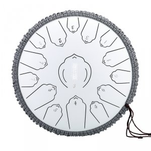 Hluru-Huashu TWL15-14 White Tongue Drum 15 notes 14