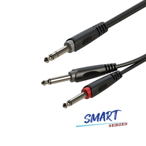 Roxtone SAYC100L1 Kabel audio Jack 6.3mm stereo / 2 x Jack 6.3mm mono 1m 
