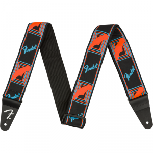 Fender Neon Monogrammed Strap Blue and Orange 2