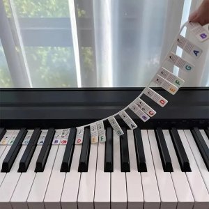 Nakładki silikonowe z nutami na klawiaturę 61 keyboard organy naklejki