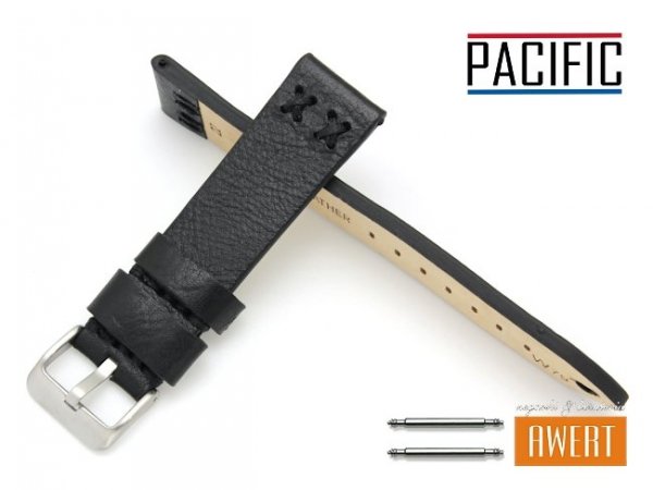 PACIFIC 22 mm pasek skórzany W79 czarny W79-1S-22