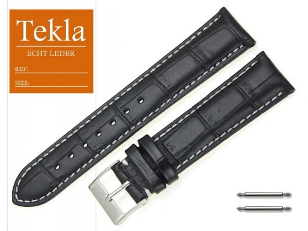 TEKLA 20 mm pasek skórzany PT25 białe szycie