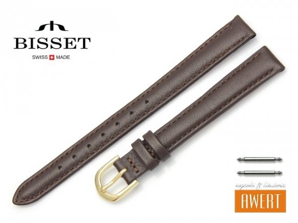 Pasek skórzany do zegarka 12 mm BISSET BS107 brązowy