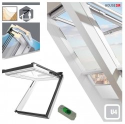 TRF Dachfenster Klapp-Schwingfenster Thermal 114x140 Kunststoff Weiß PVC 2-fach 