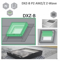 FAKRO Flachdachfenster DXZ-B P2 AMZ/Z Z-Wave nicht zu öffnendes Fenster mit elektrischem Markisenrollo Farbe 308