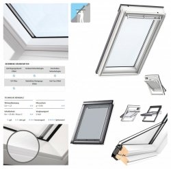 VELUX Dachfenster GGL 2070 Schwingfenster Holz/Kiefer weiß lackiert THERMO Uw= 1,3 Fenster Holz weiß lackiert, Lüftungsklappe und Luftfilter, ESG,Innenscheibe VSG