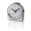 TFA 60.1513.02 budzik biurkowy zegar wskazówkowy sterowany radiowo płynąca wskazówka, biały
