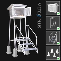 Klatka meteorologiczna Stevensona standardowa IMGW duża + stojak metalowy + schody metalowe + system kotwiący