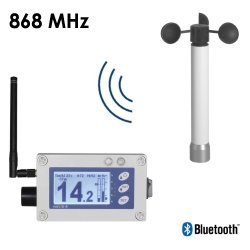 Navis W410XB/BAT wiatromierz sygnalizacyjny bezprzewodowy anemometr alarmowy autonomiczny alarm dźwiękowy i wizualny bluetooth