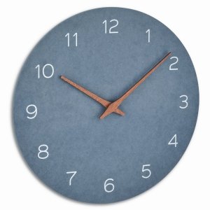 TFA 60.3054.06 zegar ścienny wskazówkowy nowoczesny granatowy drewniane wskazówki design  średnica 30 cm