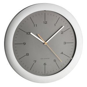 TFA 60.3512.10 zegar ścienny wskazówkowy sterowany radiowo płynąca wskazówka 30 cm, szary - OUTLET