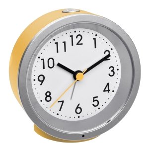 TFA 60.1034.07 budzik biurkowy zegarek wskazówkowy płynąca wskazówka, żólty - OUTLET